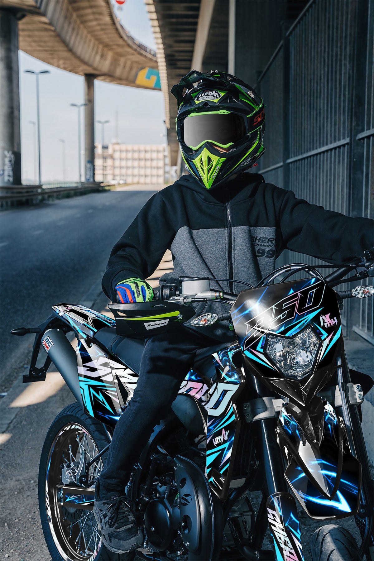 Kit pegatinas Sherco 50cc 2017-2025 Wheelyz | pegatinas para moto | personalización 50cc | armysctv