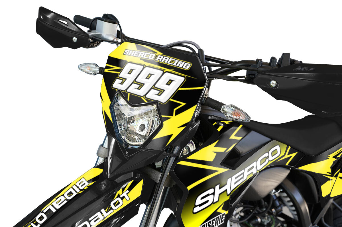 Kit pegatinas Sherco 50cc 2017-2025 Yellowstar | pegatinas para moto | personalización 50cc | armysctv