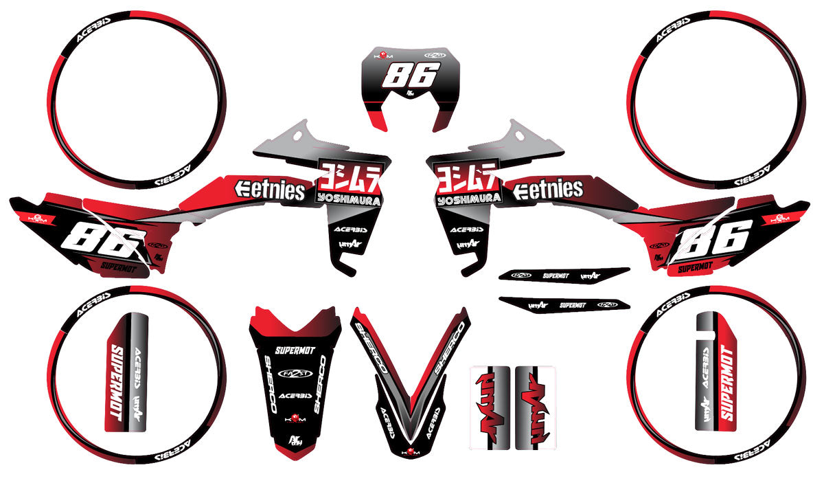 Graphic decals Sherco 50cc Yoshi - Playful and original design for 50cc ...