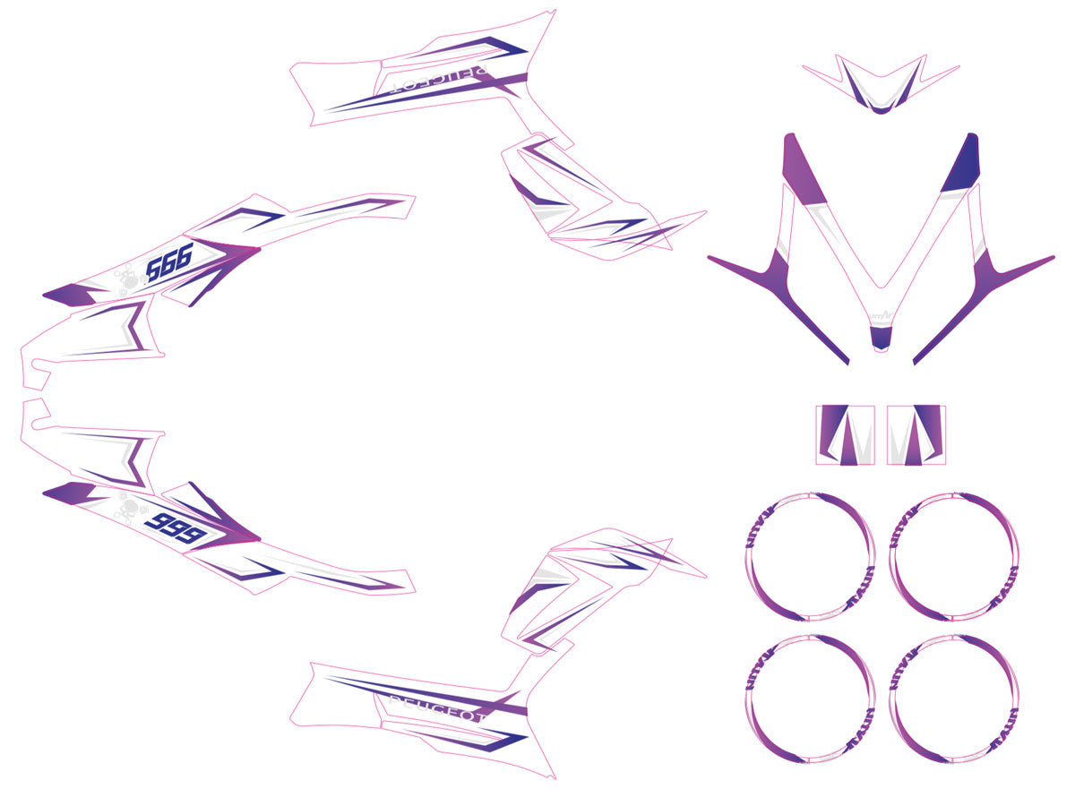 Kit déco Peugeot Speedfight 3 - 2009-2015 Cold | autocollants moto | personnalisation 50cc | armysctv