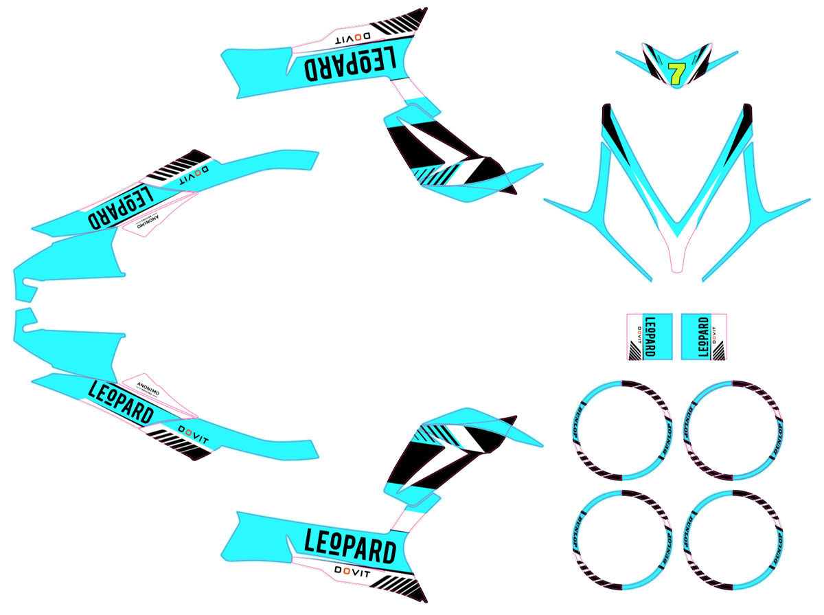Kit déco Peugeot Speedfight 3 - 2009-2015 Leopard | autocollants moto | personnalisation 50cc | armysctv