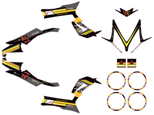 Kit déco Peugeot Speedfight 3 - 2009-2015 Mooney | autocollants moto | personnalisation 50cc | armysctv