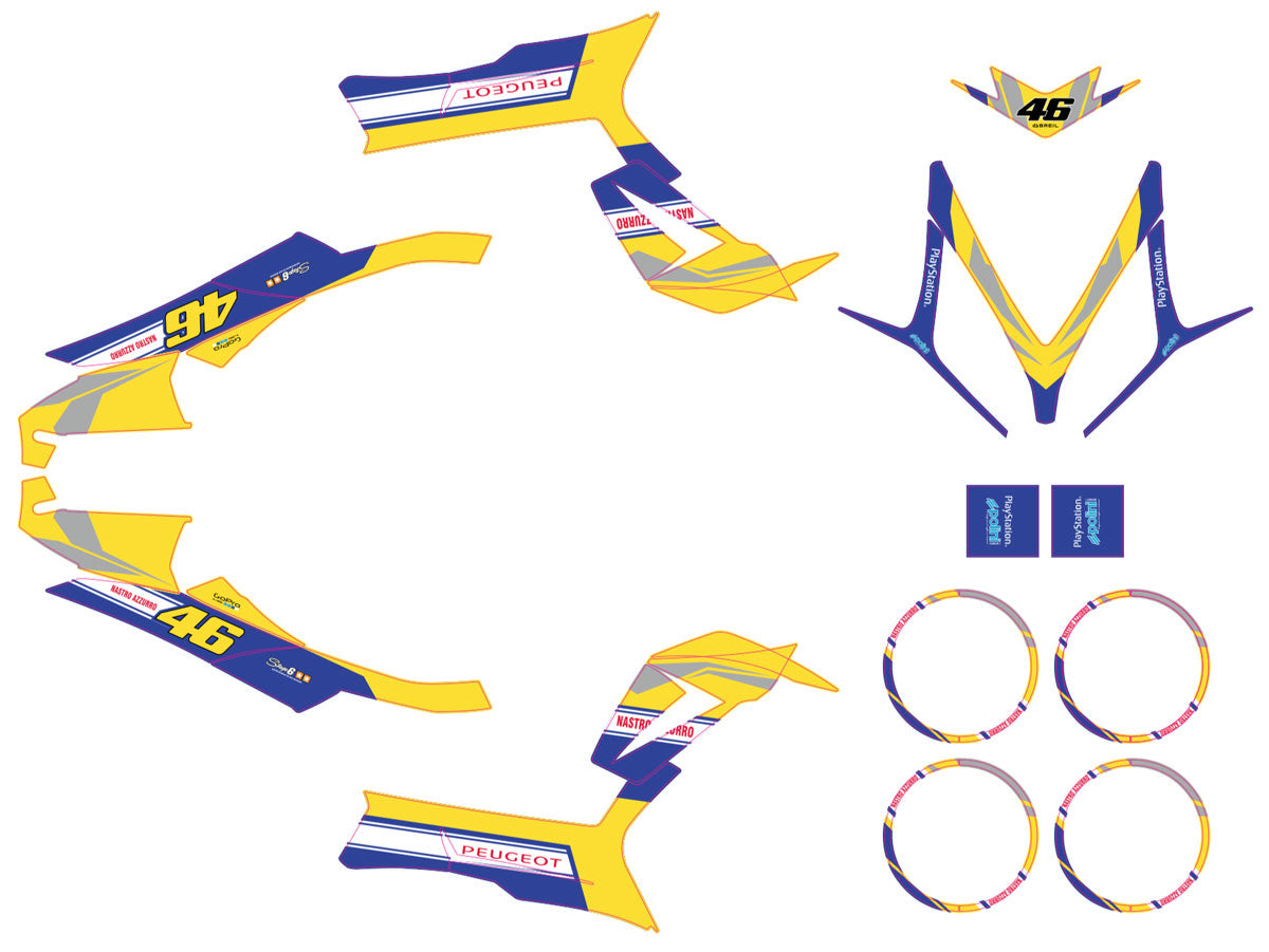 Dekor kit Peugeot Speedfight 3 - 2009-2015 Breil | Motorradaufkleber | Personalisierung 50cc | armysctv