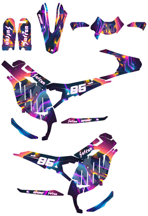 Kit déco Surron Ultra Bee Lava Neon | autocollants moto | personnalisation 50cc | armysctv