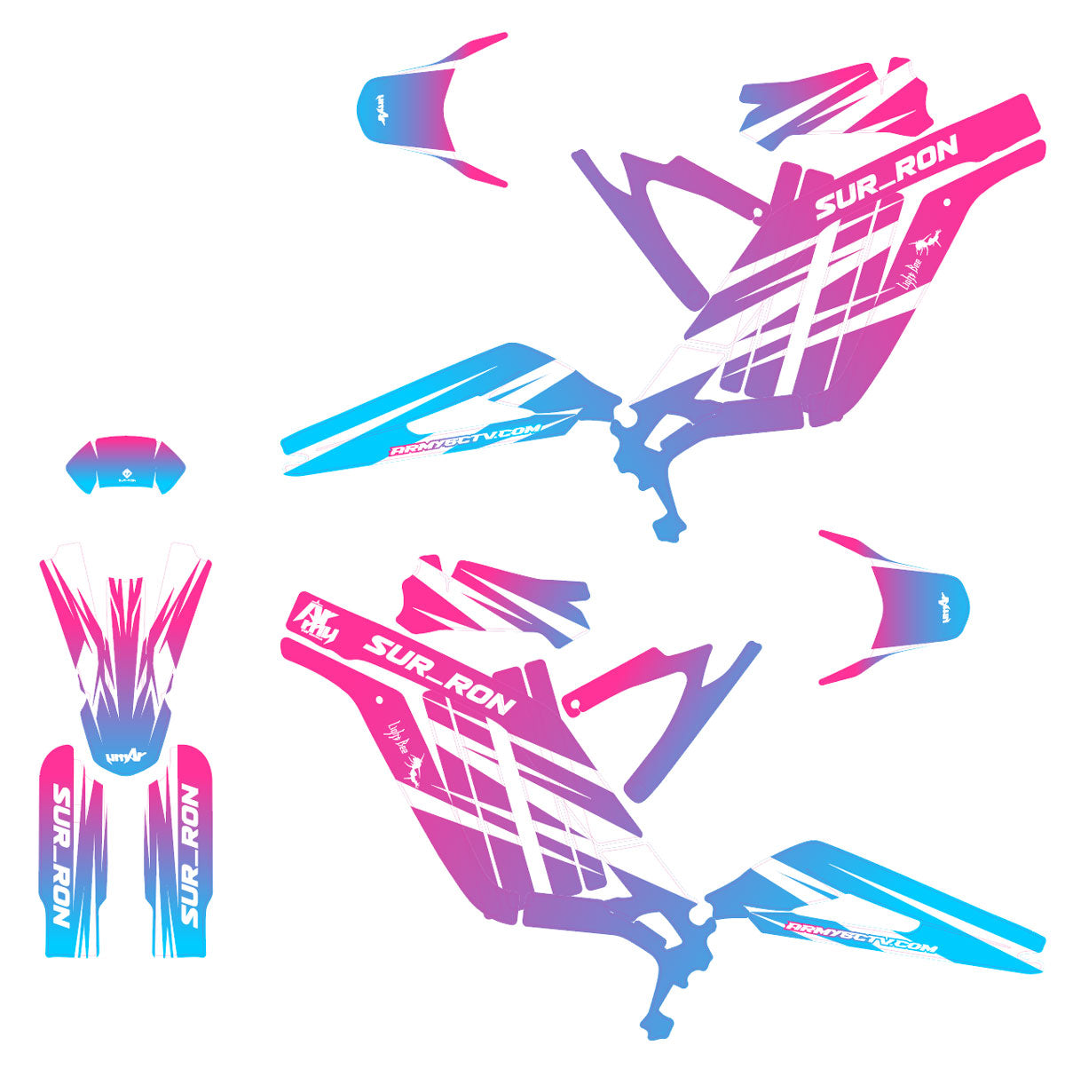 Kit déco Sur-Ron Light-Bee X-Fast | autocollants moto | personnalisation 50cc | armysctv