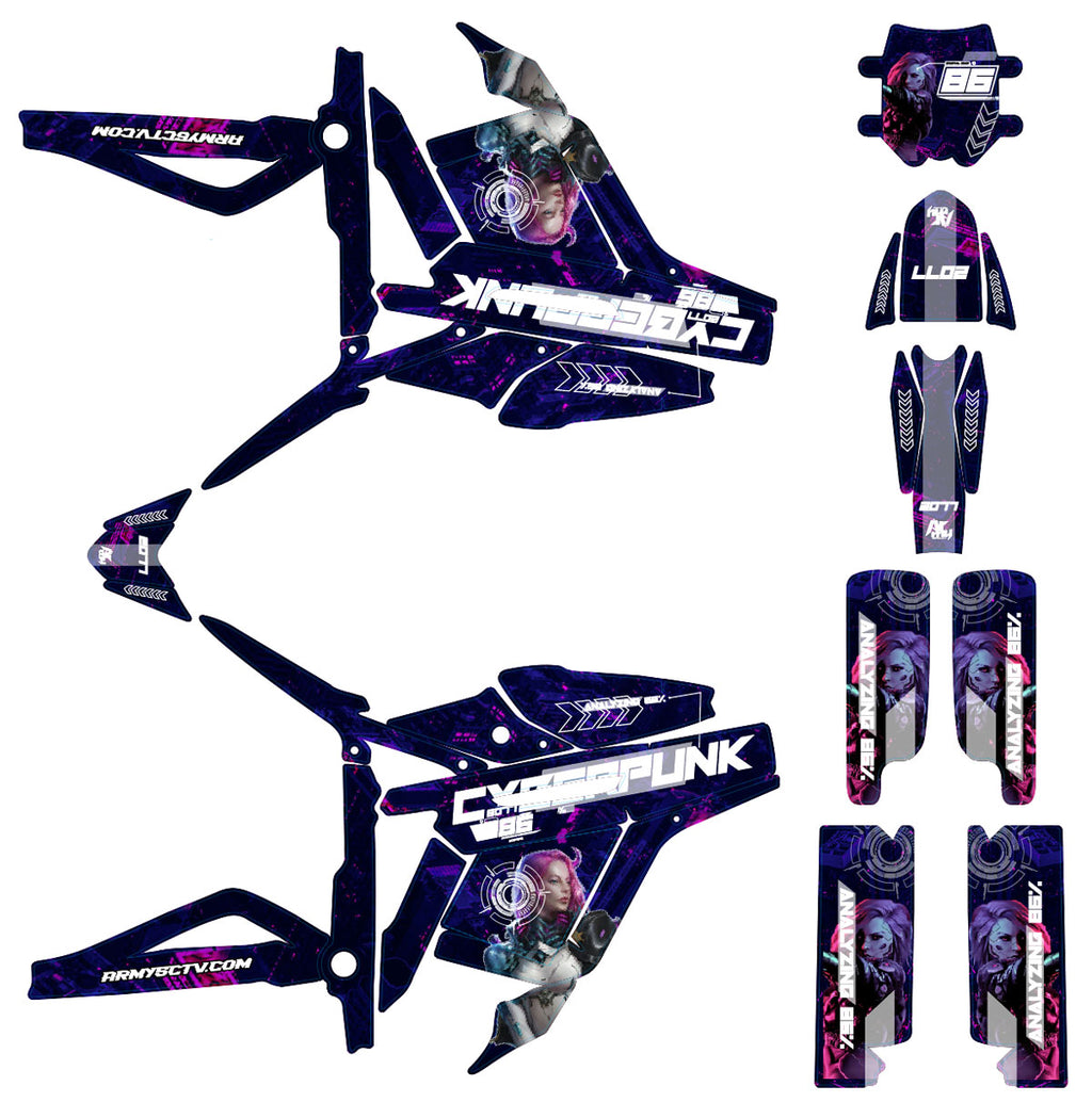 Kit déco Talaria Sting MX3 & R-MX4 Cyberpunk | autocollants moto | personnalisation 50cc | armysctv