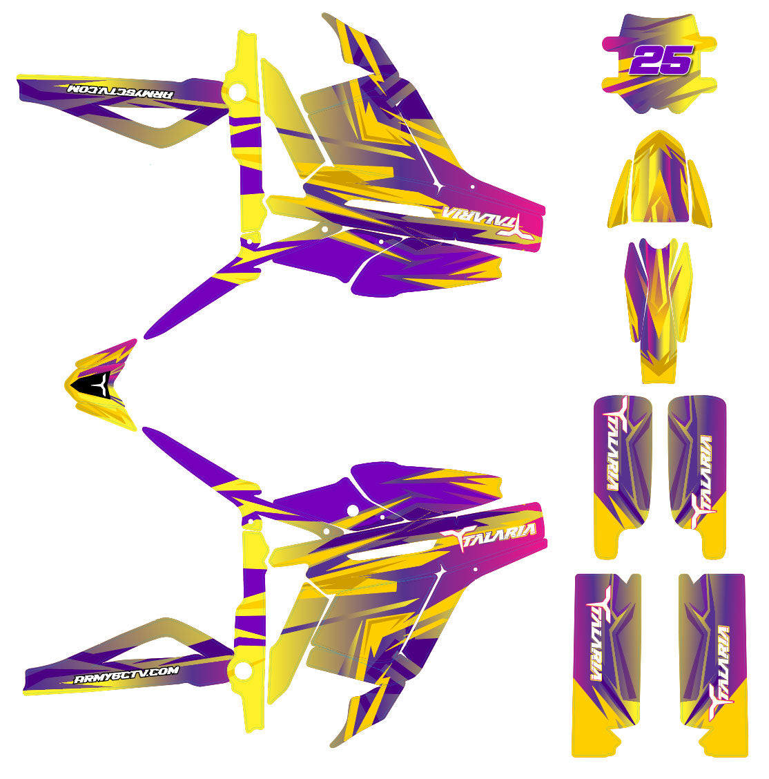 Kit déco Talaria Sting MX3 & R-MX4 Flamer | autocollants moto | personnalisation 50cc | armysctv