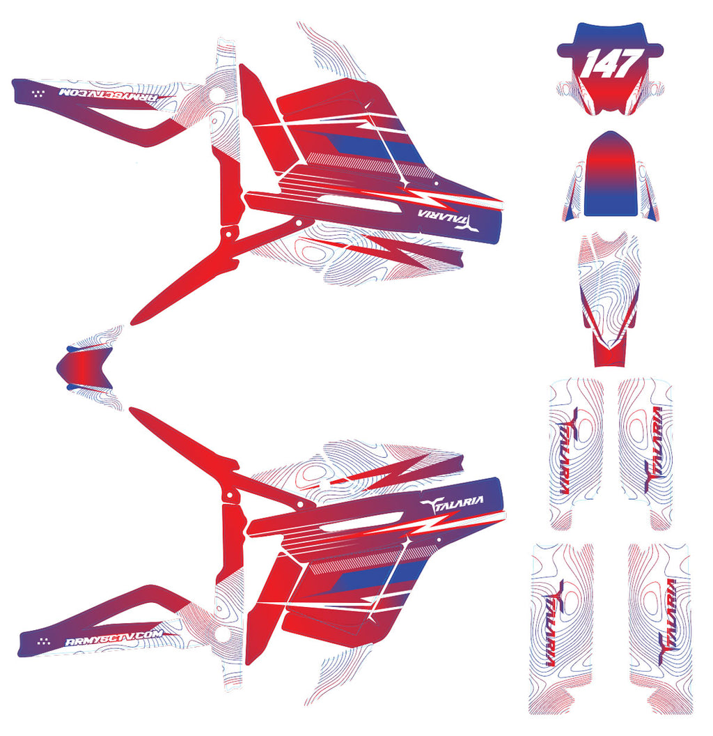 Kit déco Talaria Sting MX3 & R-MX4 France | autocollants moto | personnalisation 50cc | armysctv