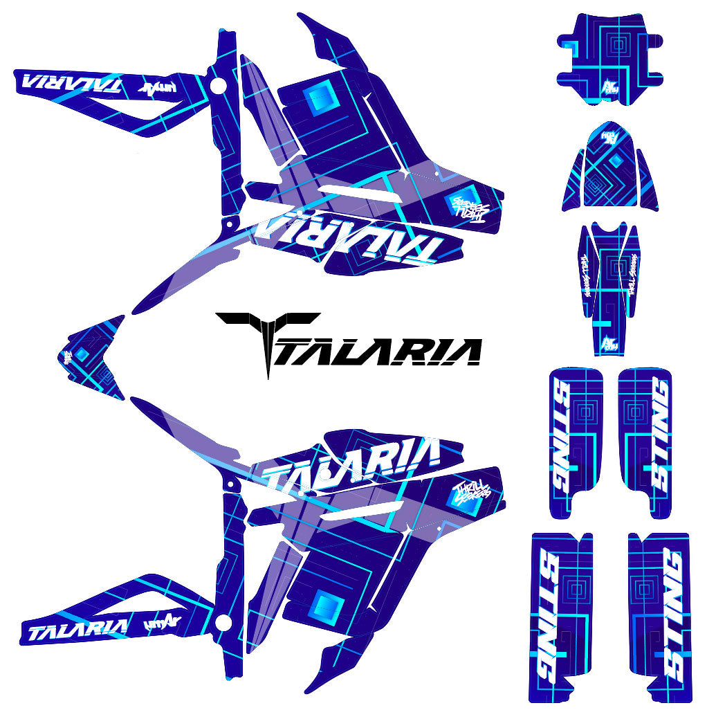 Kit déco Talaria Sting MX3 & R-MX4 Recblue | autocollants moto | personnalisation 50cc | armysctv