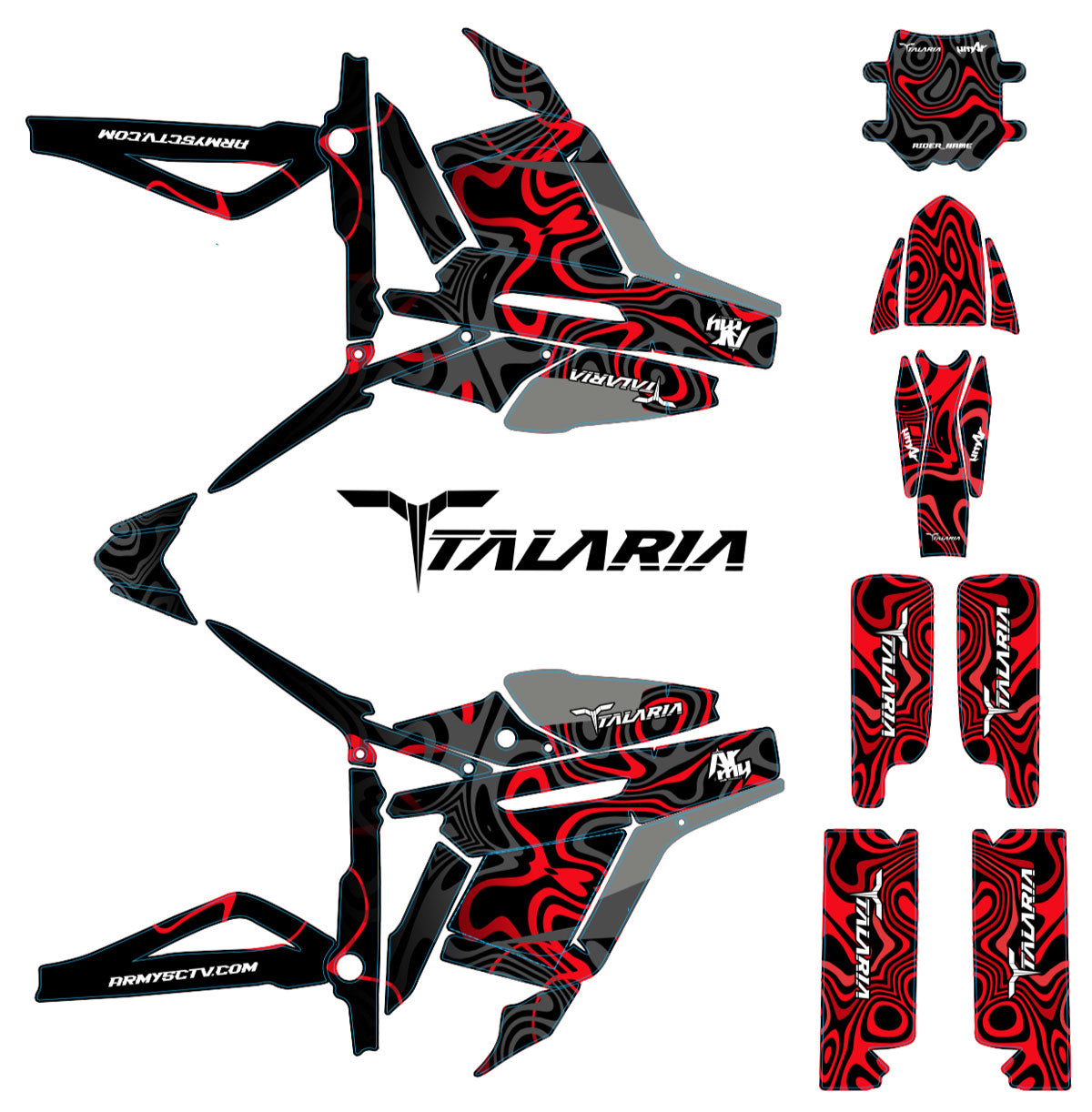 Deko-sett Talaria Sting MX3 & R-MX4 Waves | motorsykkel klistremerker | tilpasning 50cc | armysctv