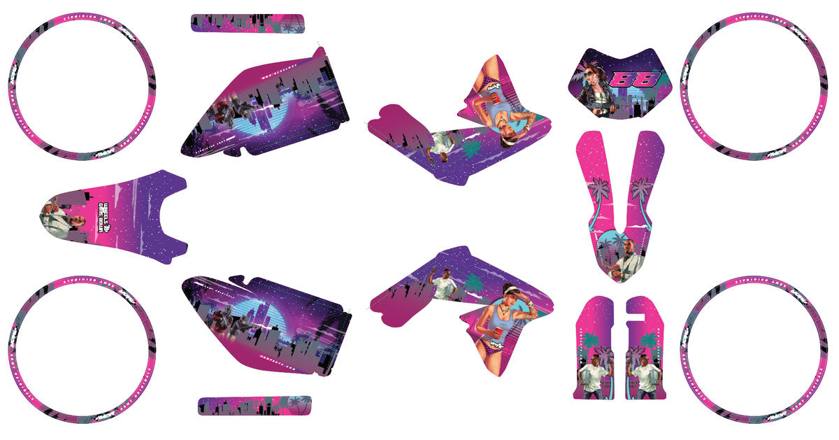 Kit déco 50cc Valenti Racing Vice City