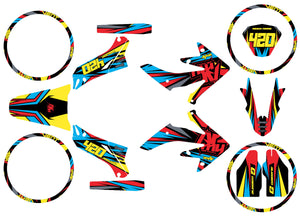 Kit déco Vent Derapage 2019-2020 Electrify | autocollants moto | personnalisation 50cc | armysctv