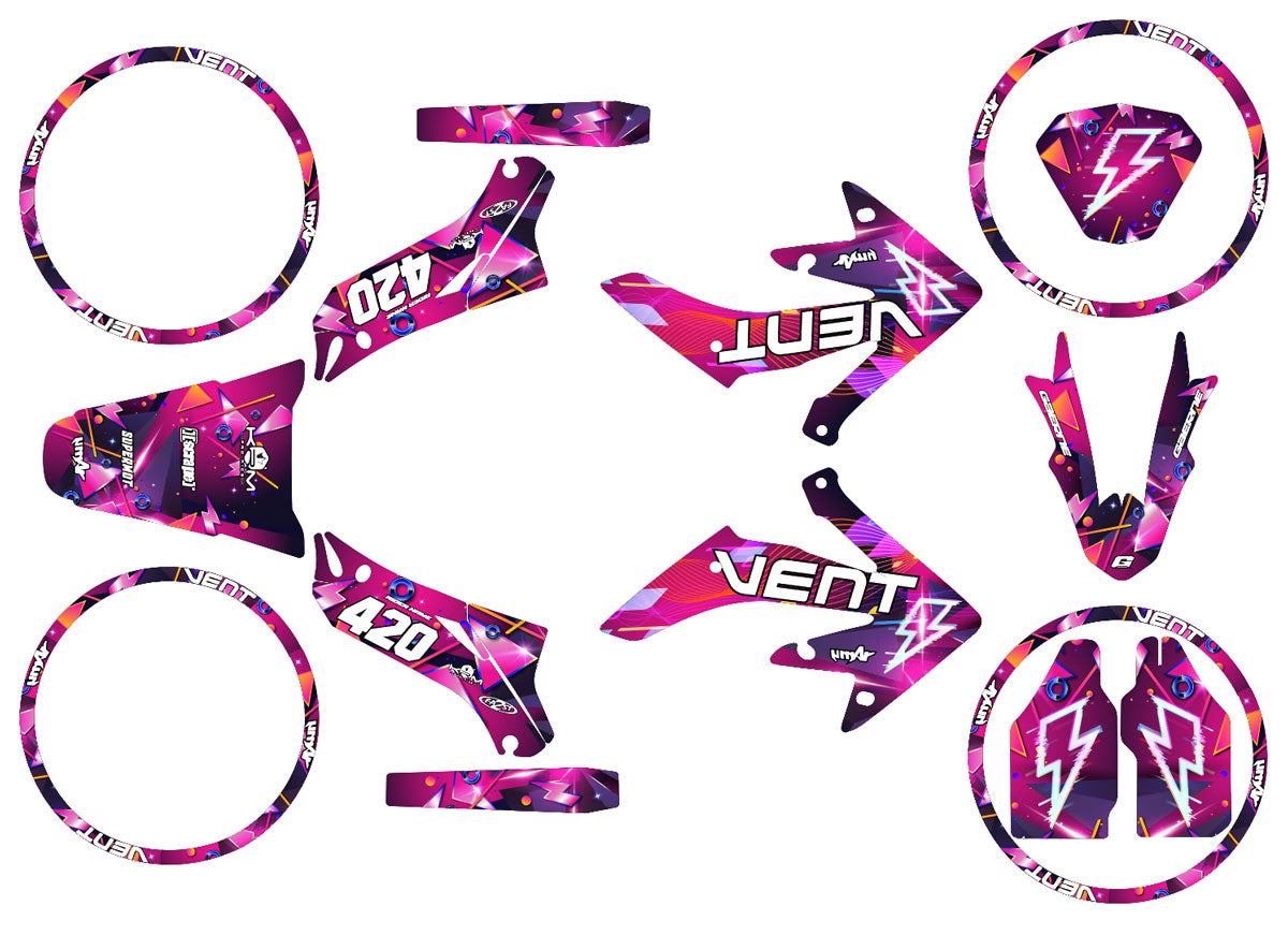Deko-sett Vent Derapage 2019-2020 Lightning | motorsykkelklistremerker | tilpasning 50cc | armysctv