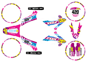 Kit déco Vent Derapage 2019-2020 Pink Fox | autocollants moto | personnalisation 50cc | armysctv