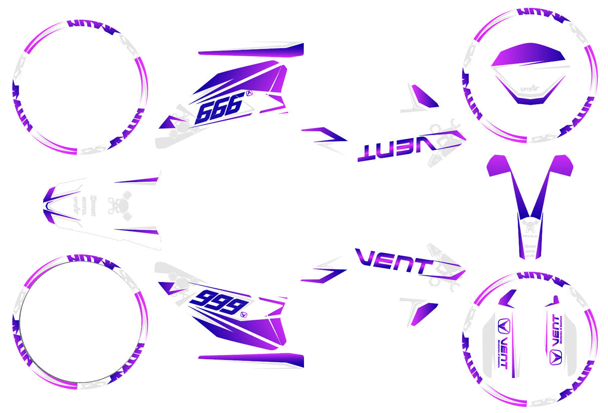 50cc Graphics kit Vent Derapage 2021-2022 Bold | motorcycle stickers | 50cc customization | armysctv