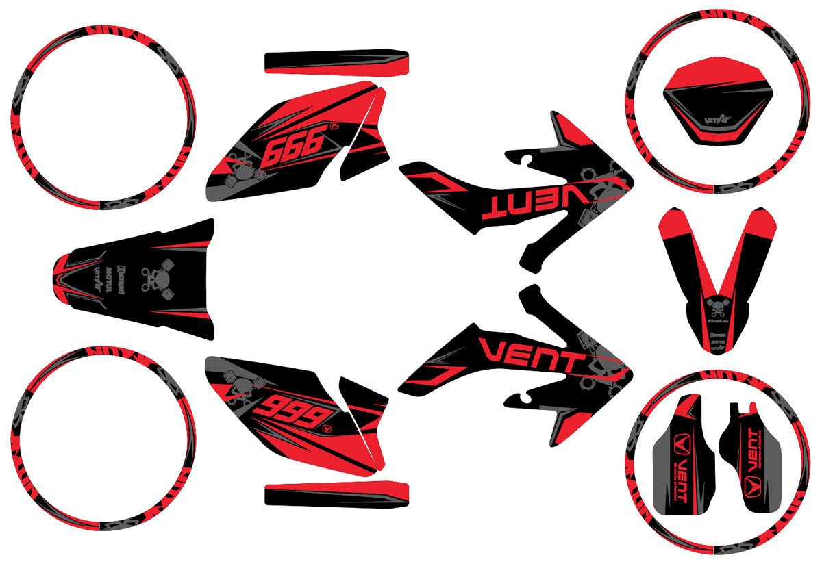 50cc Graphics kit Vent Derapage 2021-2022 Bold | motorcycle stickers | 50cc customization | armysctv