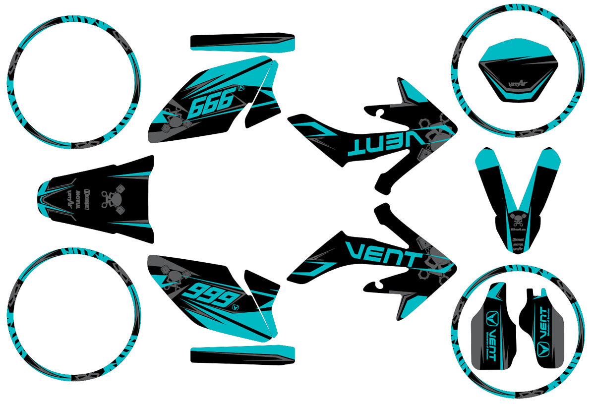 50cc Graphics kit Vent Derapage 2021-2022 Bold | motorcycle stickers | 50cc customization | armysctv