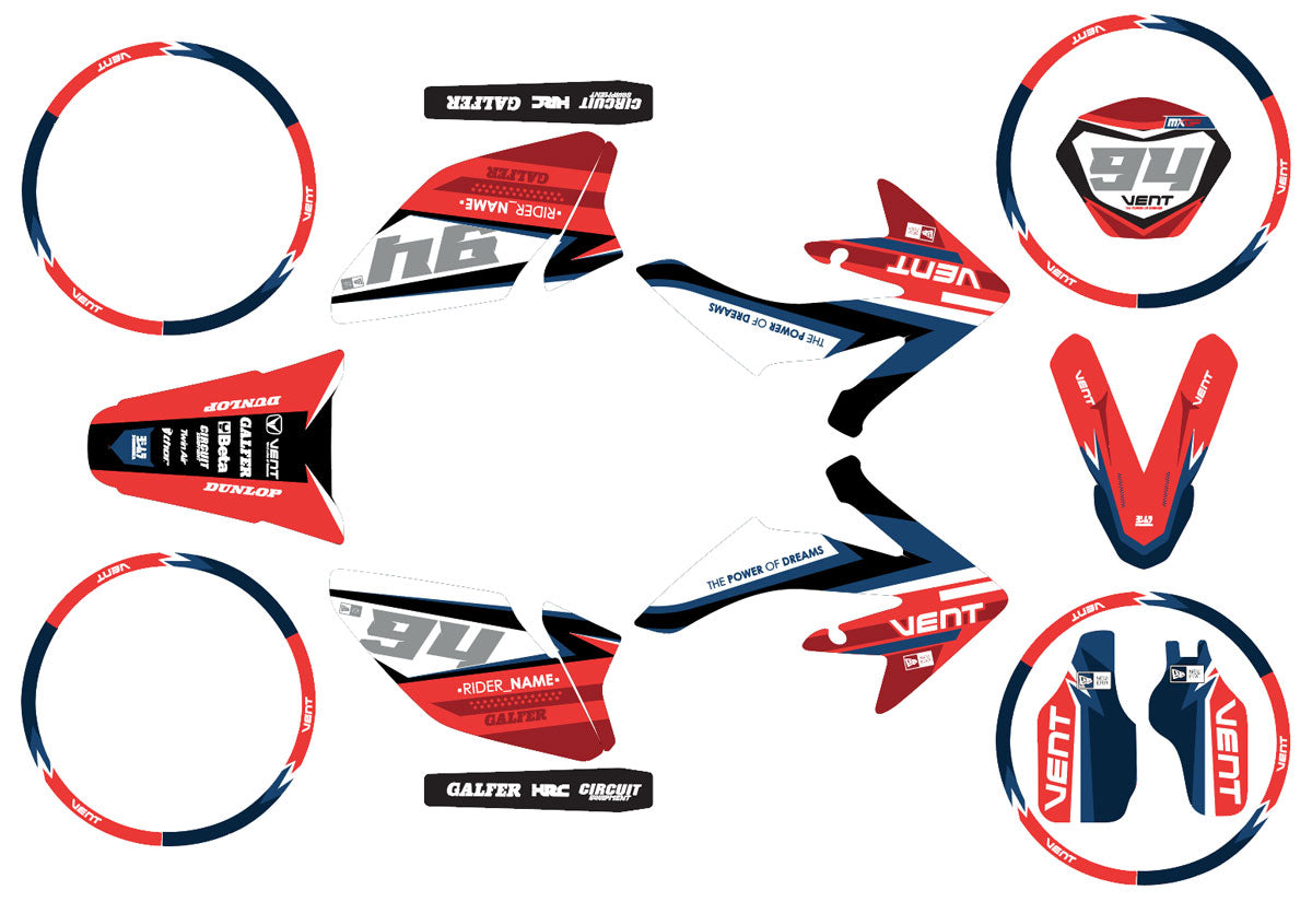 50cc Graphics kit Vent Derapage 2021-2022 Army Imperator | motorcycle stickers | 50cc customization | armysctv