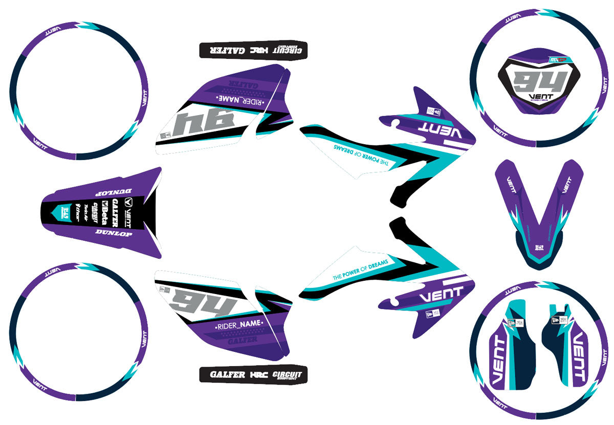 50cc Graphics kit Vent Derapage 2021-2022 Army Imperator | motorcycle stickers | 50cc customization | armysctv