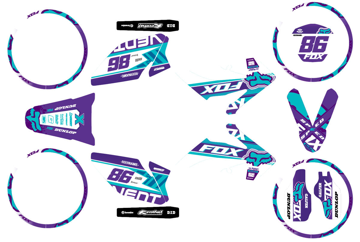 50cc Graphics kit Vent Derapage 2019-2022 Pink Fox | motorcycle stickers | 50cc customization | armysctv