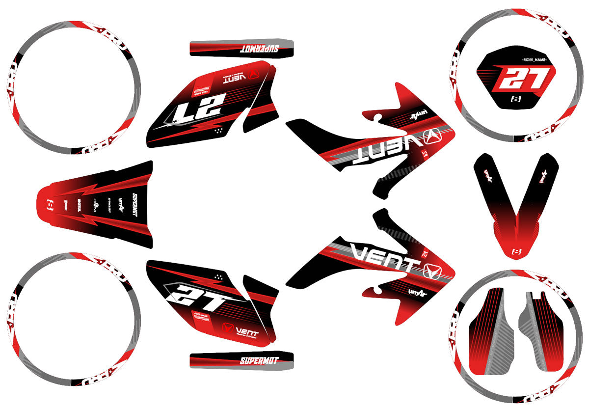 50cc Graphics kit Vent Derapage 2021-2022 Army Seventh | motorcycle stickers | 50cc customization | armysctv