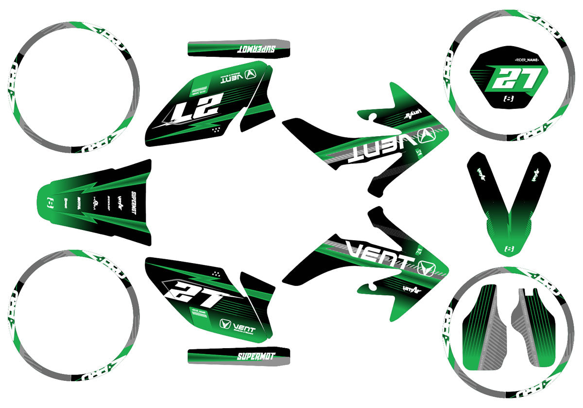 50cc Graphics kit Vent Derapage 2021-2022 Army Seventh | motorcycle stickers | 50cc customization | armysctv