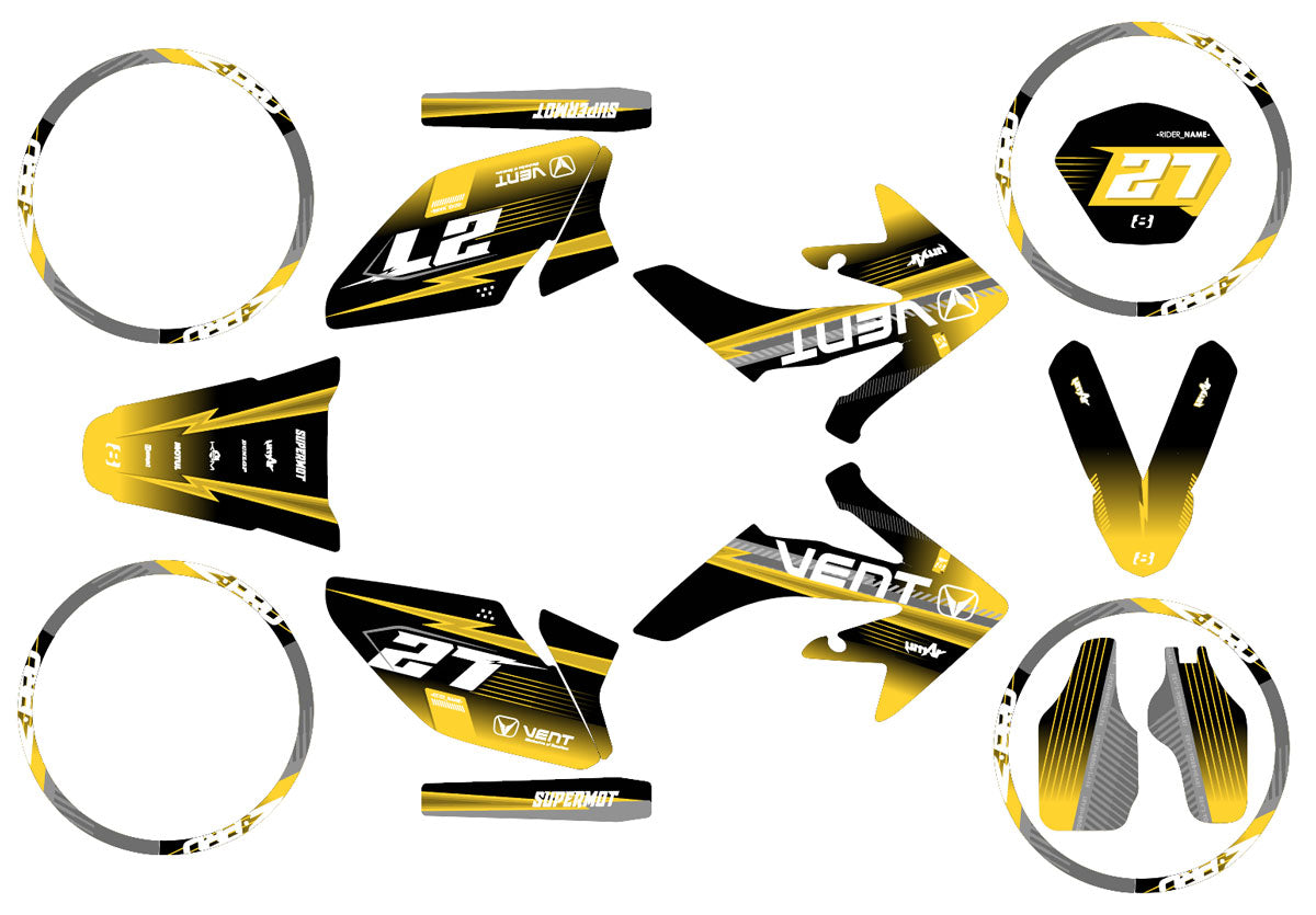 50cc Graphics kit Vent Derapage 2021-2022 Army Seventh | motorcycle stickers | 50cc customization | armysctv
