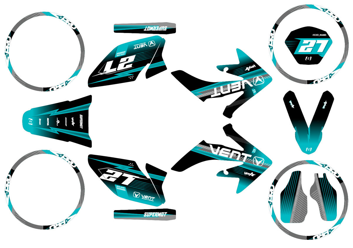 50cc Graphics kit Vent Derapage 2021-2022 Army Seventh | motorcycle stickers | 50cc customization | armysctv