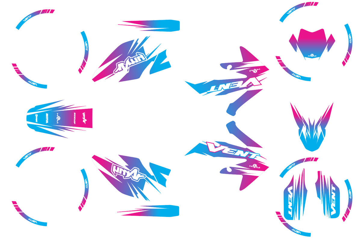 Kit déco 50cc Vent Derapage 2021-2022 X-Fast | autocollants moto | personnalisation 50cc | armysctv