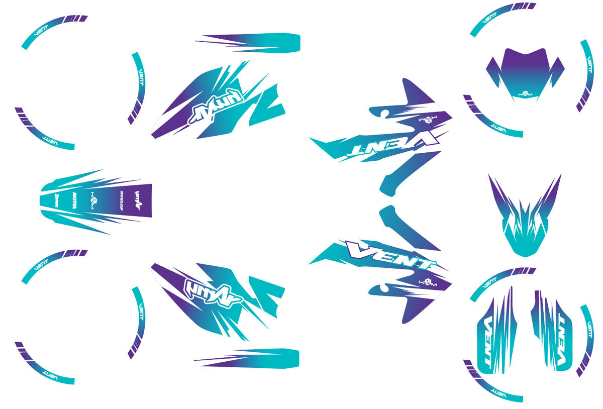 Kit déco 50cc Vent Derapage 2021-2022 X-Fast | autocollants moto | personnalisation 50cc | armysctv