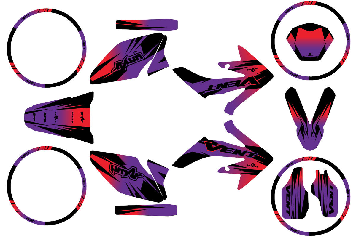 50cc Graphics kit Vent Derapage 2021-2022 X-Fast | motorcycle stickers | 50cc customization | armysctv