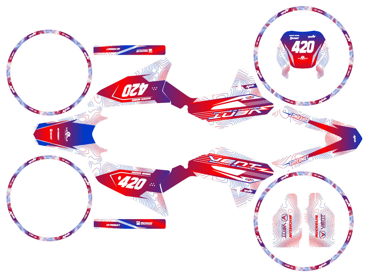 Graphics kit Vent Baja 50cc 2023-2024 France | motorcycle stickers | 50cc customization | armysctv