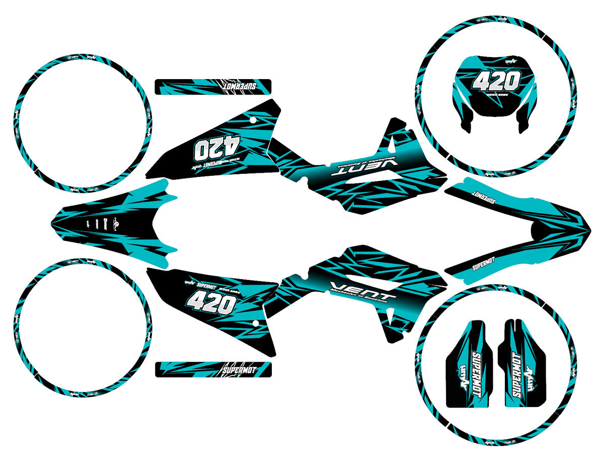 Graphics kit Vent Baja 50cc 2023-2024 Eighth | motorcycle stickers | 50cc customization | armysctv