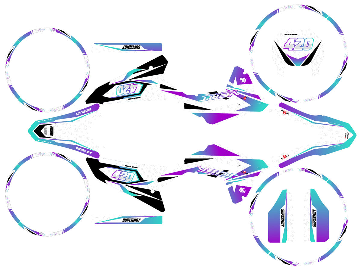 Graphics kit Vent Baja 50cc 2023-2024 Lys | motorcycle stickers | 50cc customization | armysctv