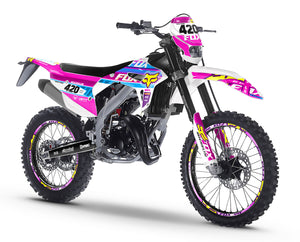 Kit déco Vent Baja 50cc 2023-2024 Pink Fox | autocollants moto | personnalisation 50cc | armysctv