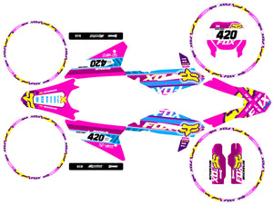 Kit déco Vent Baja 50cc 2023-2024 Pink Fox | autocollants moto | personnalisation 50cc | armysctv