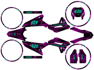 Kit déco Vent Baja 50cc 2023-2024 Purple Rain | autocollants moto | personnalisation 50cc | armysctv
