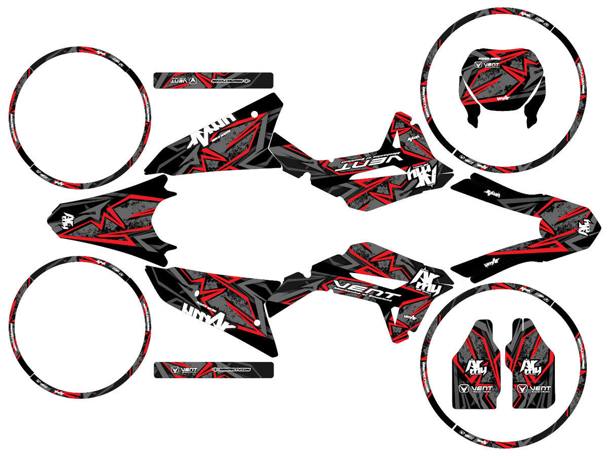 Graphics kit Vent Baja 50cc 2023-2024 Redrum | motorcycle stickers | 50cc customization | armysctv
