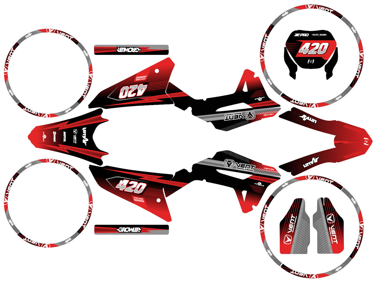 Graphics kit Vent Baja 50cc 2023-2024 Seventh | motorcycle stickers | 50cc customization | armysctv