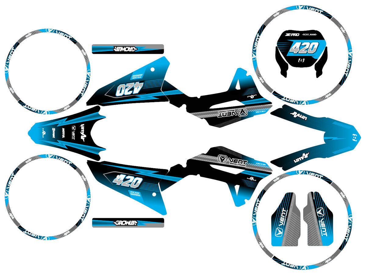 Graphics kit Vent Baja 50cc 2023-2024 Seventh | motorcycle stickers | 50cc customization | armysctv