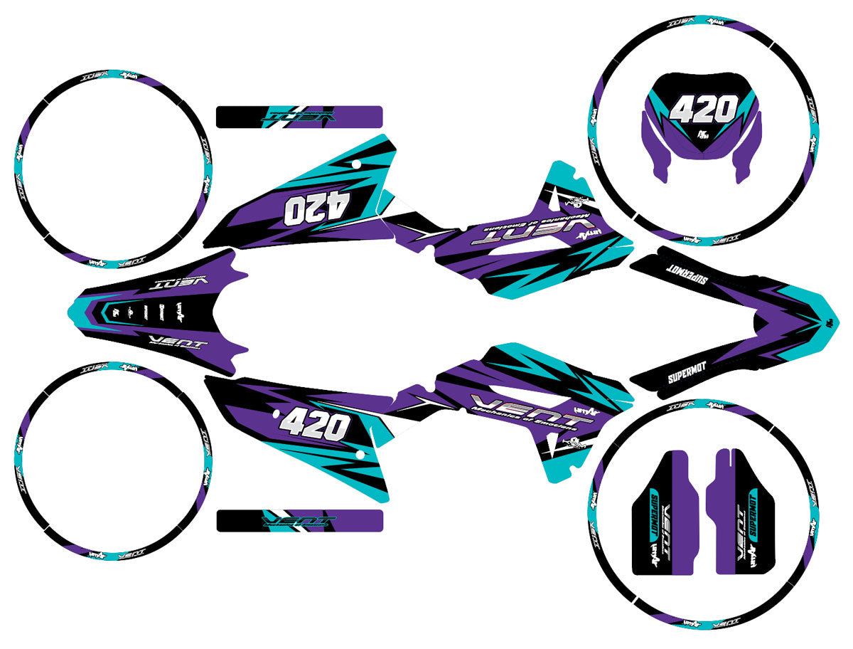 Graphics kit Vent Baja 50cc 2023-2024 Stream | motorcycle stickers | 50cc customization | armysctv