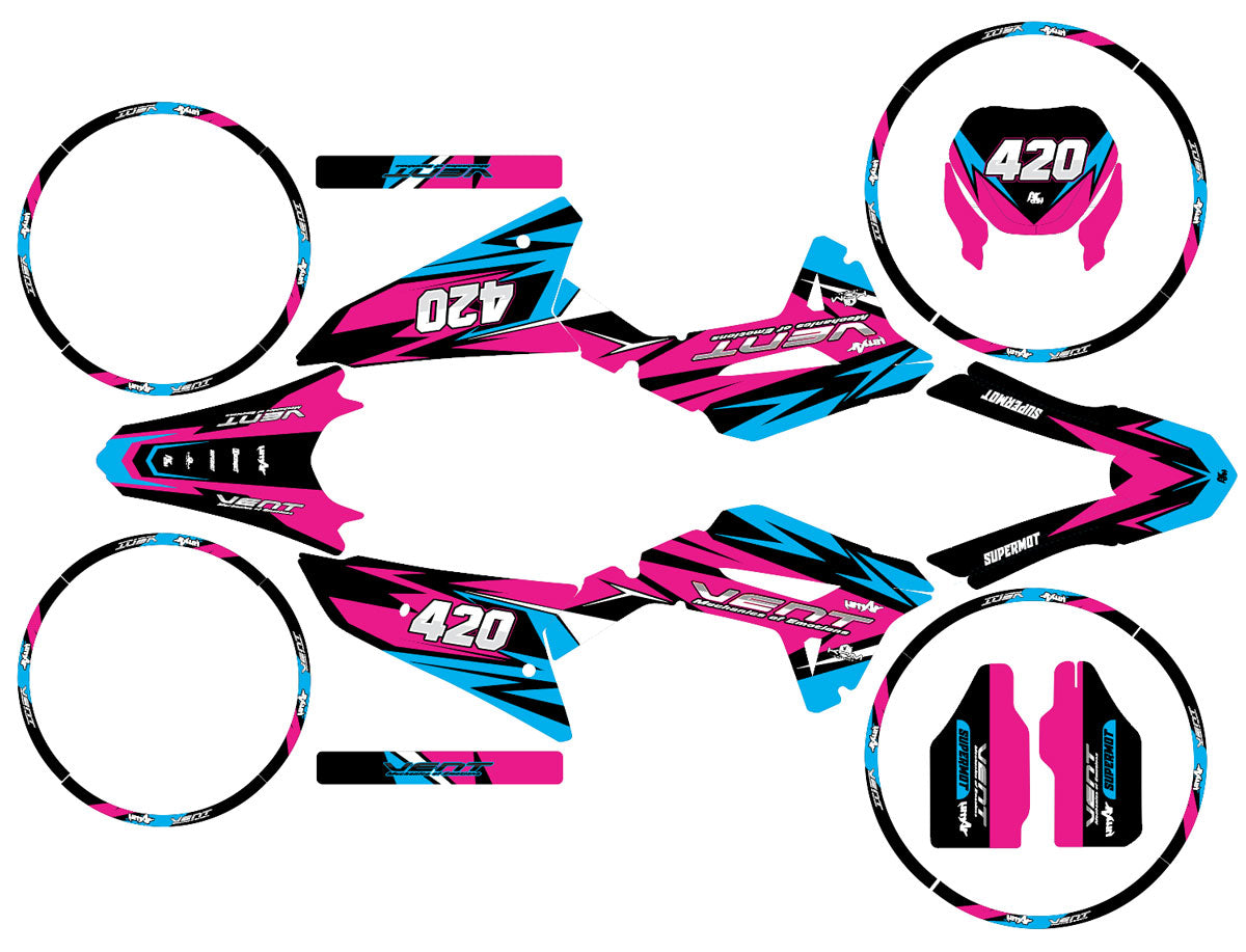 Graphics kit Vent Baja 50cc 2023-2024 Stream | motorcycle stickers | 50cc customization | armysctv