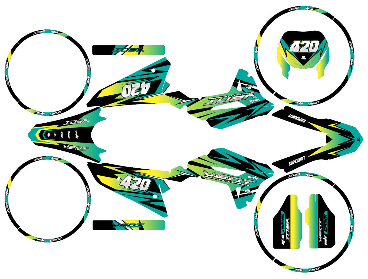 Graphics kit Vent Baja 50cc 2023-2024 Stream | motorcycle stickers | 50cc customization | armysctv
