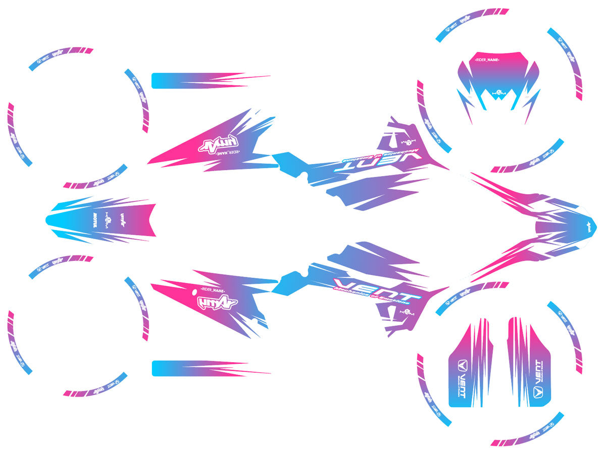 Graphics kit Vent Baja 50cc 2023-2024 X-Fast | motorcycle stickers | 50cc customization | armysctv