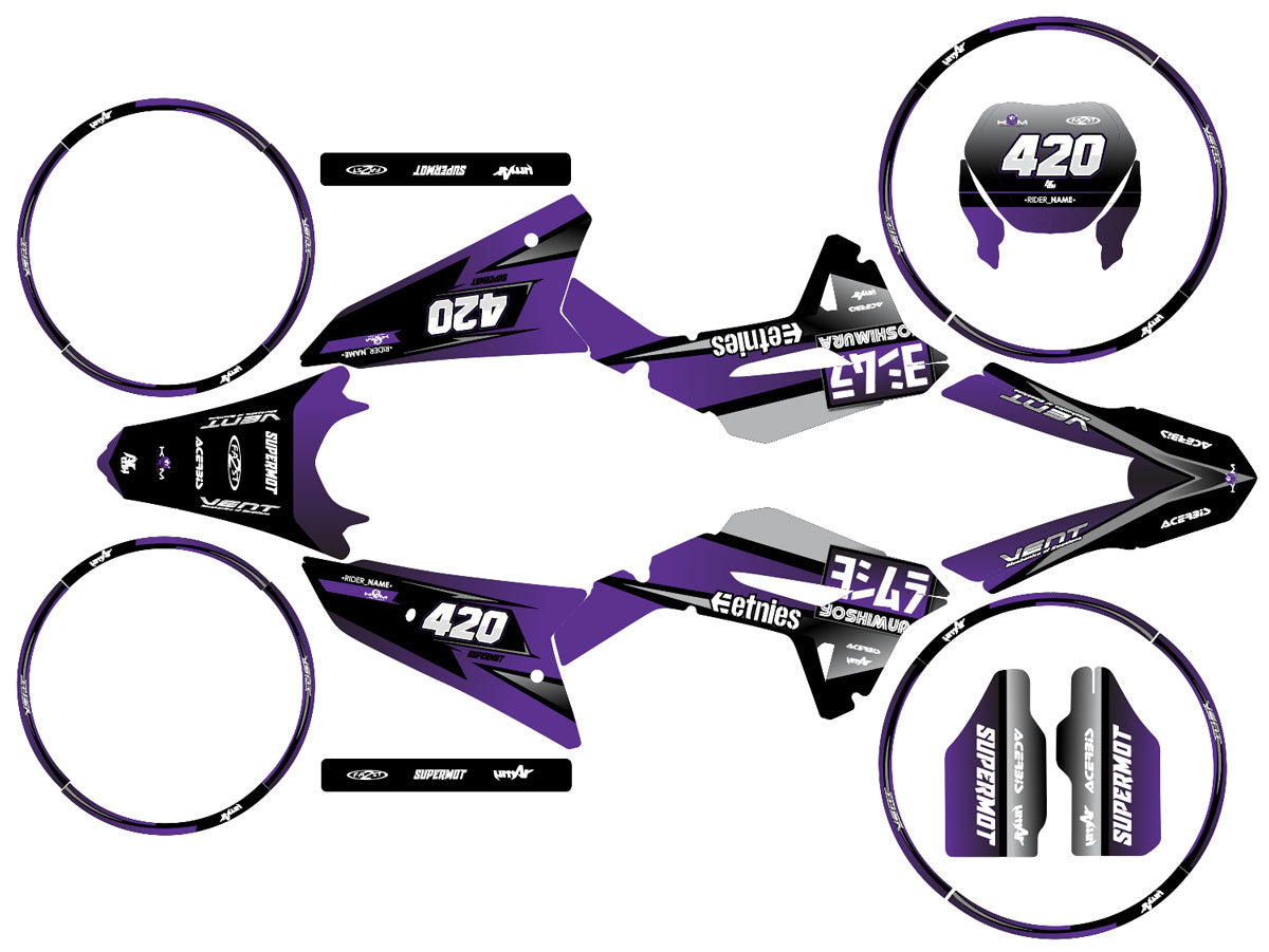 Graphics kit Vent Baja 50cc 2023-2024 Yoshi | motorcycle stickers | 50cc customization | armysctv