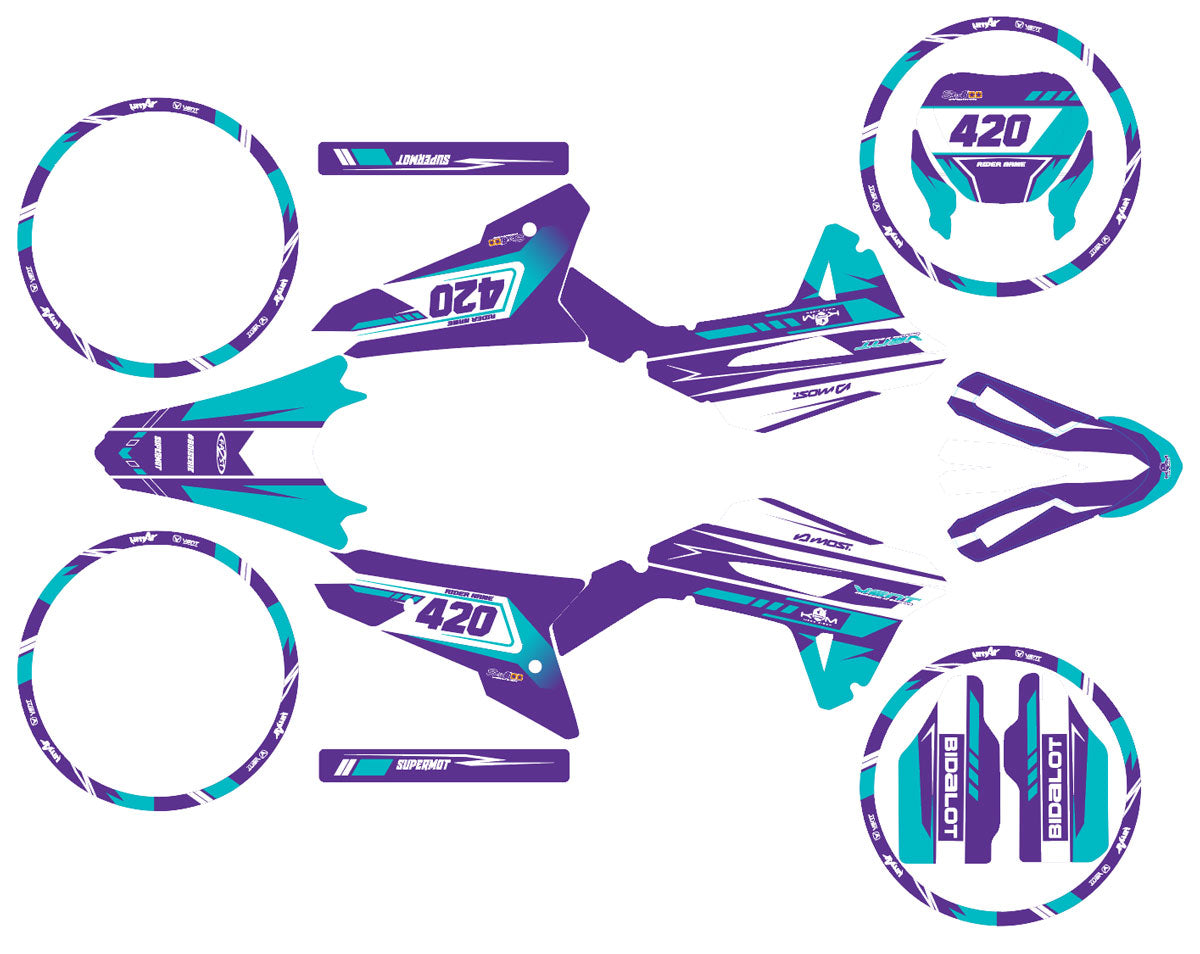 50cc Graphics kit Vent Derapage 50cc 2023-2024 Ninesky | motorcycle stickers | 50cc customization | armysctv