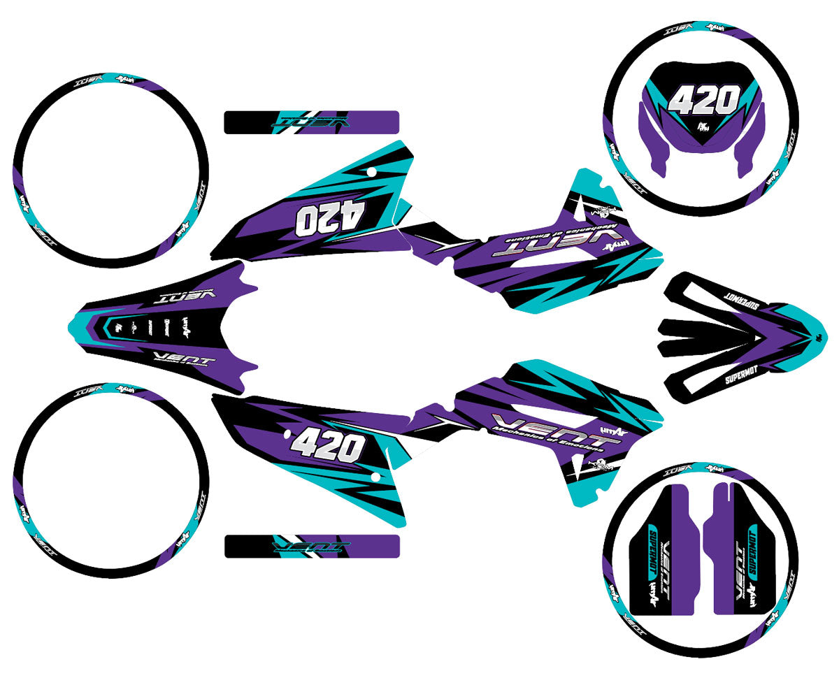 50cc Graphics kit Vent Derapage 50cc 2023-2024 Stream | motorcycle stickers | 50cc customization | armysctv