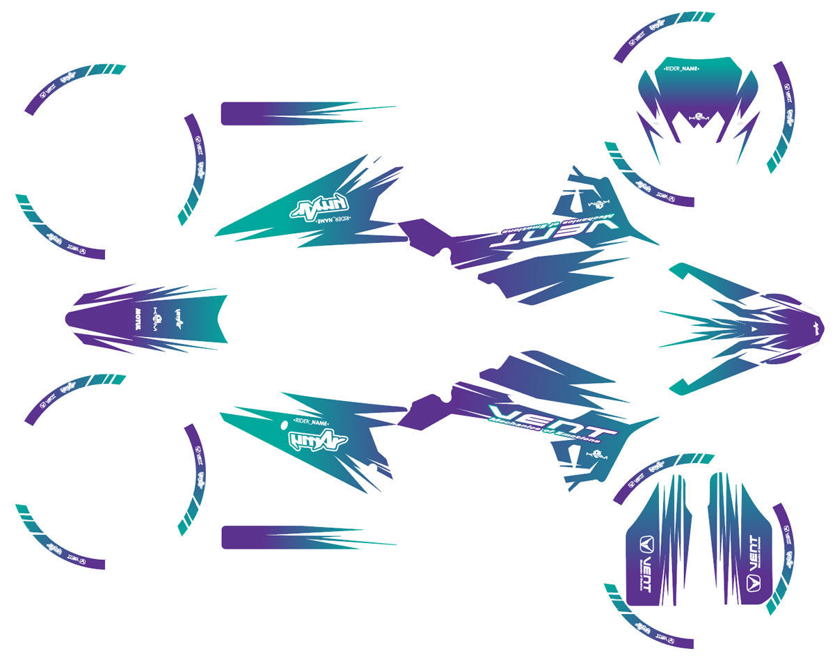 50cc Graphics kit Vent Derapage 50cc 2023-2024 X-Fast | motorcycle stickers | 50cc customization | armysctv