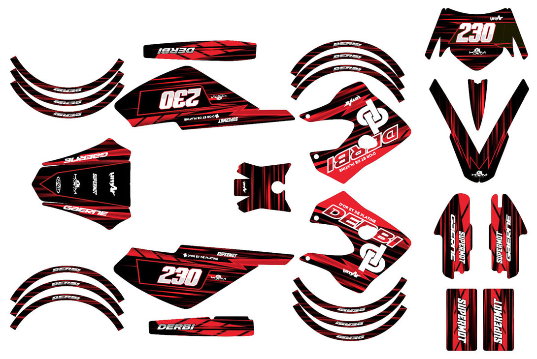 Kit déco 50cc Derbi Senda X-race/X-treme 2003-2009 D'or et de platine