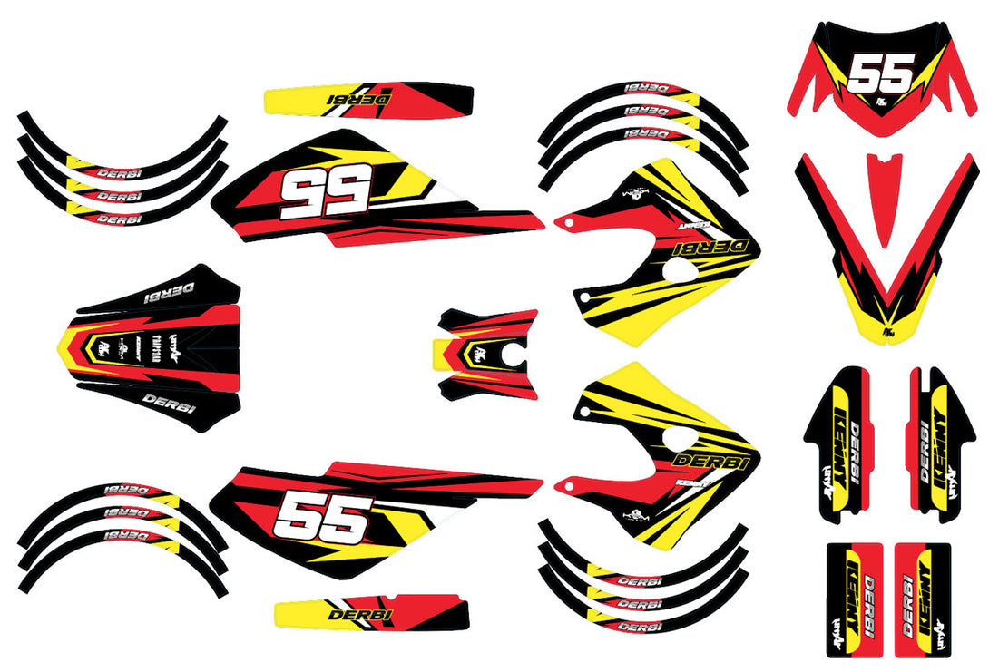 Kit déco 50cc Derbi Senda X-race/X-treme 2003-2009 Stream